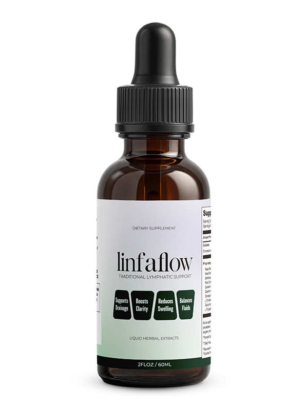 Linfaflow traditional lymphatic support drops — 2 fl oz amber bottle with dropper